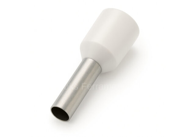 E0508I – Terminal Ilhós tubolar simples branco 0,5mm²