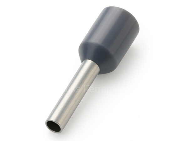 E0758I – Terminal Ilhós tubolar simples cinza 0,75mm²