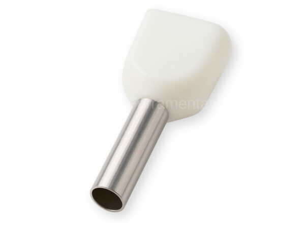 TE0508I - Terminal Ilhós tubolar duplo branco 2x 0,5mm²