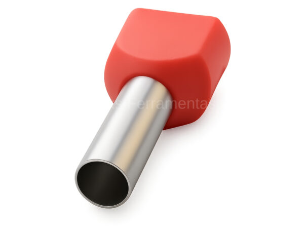 TE10-14I - Terminal Ilhós tubolar duplo vermelho 2x 10mm²