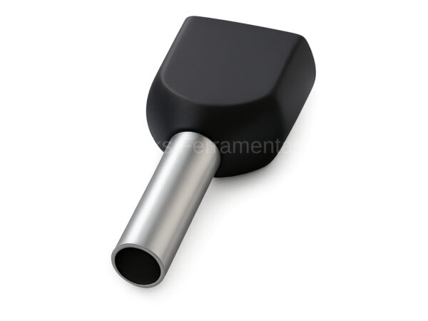 TE158I - Terminal Ilhós tubolar duplo preto 2x 1,5mm²