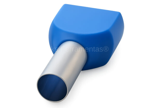TE16-14I - Terminal Ilhós tubolar duplo azul 2x 16mm²