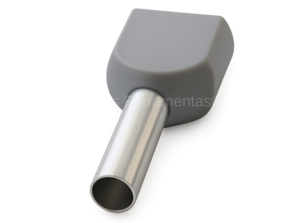 TE4012I - Terminal Ilhós tubolar duplo cinza 2x 4mm²