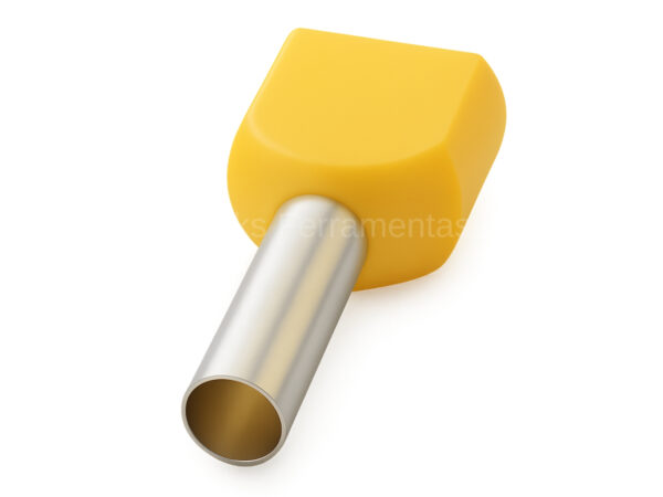 TE6014I - Terminal Ilhós tubolar duplo amarelo 2x 6mm²