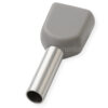TE7508I - Terminal Ilhós tubolar duplo cinza 2x 0,75mm²